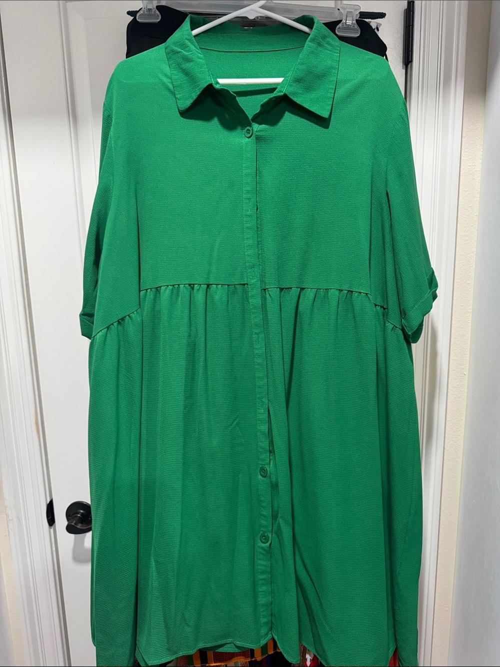 SHEIN Green Midi Shirt Dress